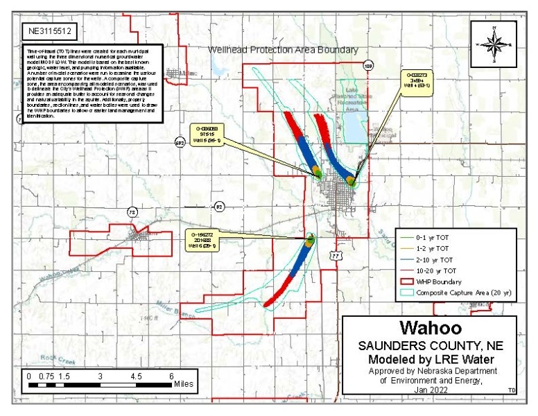 Map of Wahoo Wellhead Protection Area